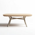 eetkamertafel van hout met metalen onderstel 200 x 100 x 75cm naturel