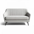 Grijze zitbank van stof met gestreept ontwerp 150 x 80 x 75cm