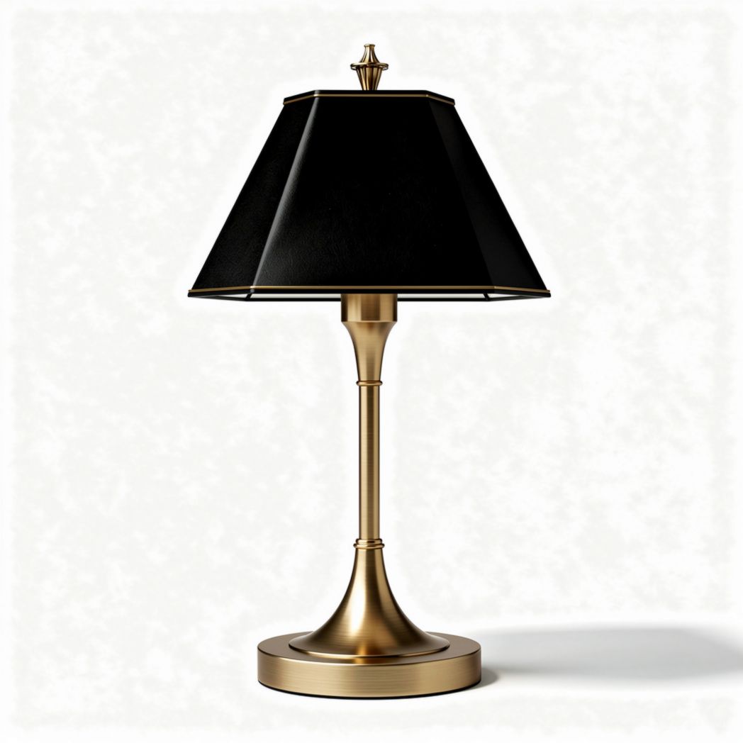 Tafellamp met zwarte kap en gouden voet 30 x 30 x 60cm