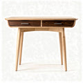 Houten bureau met twee lades 120 x 60 x 75cm lichte afwerking