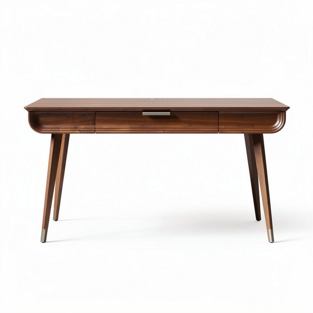Houten bureau met lade 150 x 70 x 75 cm in walnoot kleur