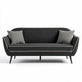 Driezitsbank met gestreept patroon in donkergrijs 180 x 85 x 75cm