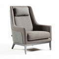 Stoere grijze fauteuil met kussen en metalen onderstel 80 x 85 x 100cm